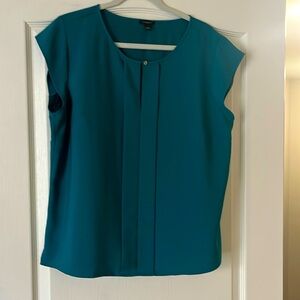 Teal green blouse short sleeve